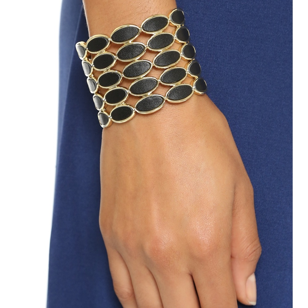 House of Harlow 1960 Del Sol Leather Cuff Blk